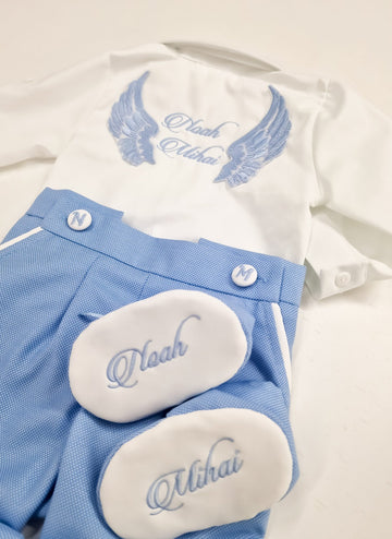 Costumaș botez pentru băieți Blue Angel