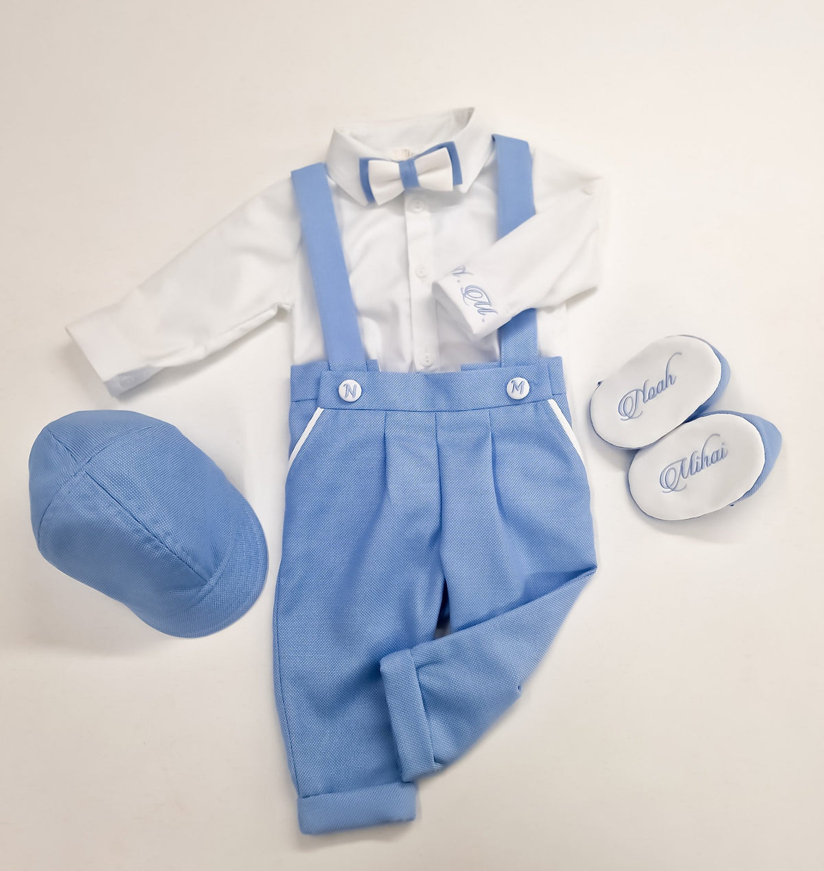 Costumaș botez pentru băieți Mateo Baby Blue