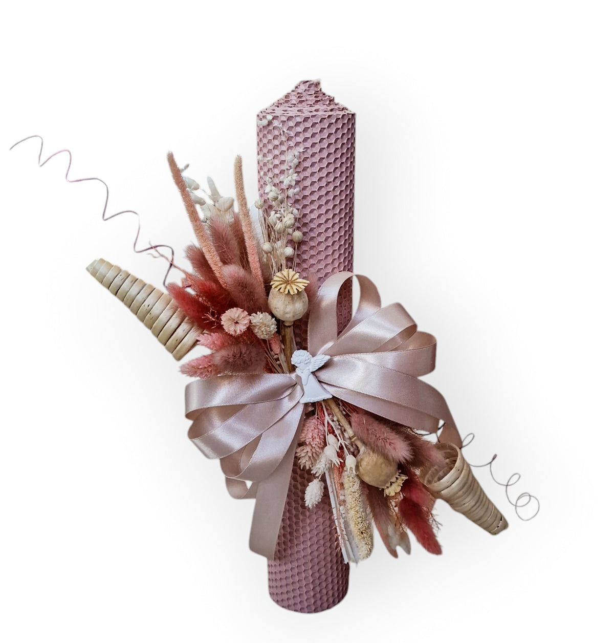 Lumânare Botez  Fagure Natural Pouder Pink