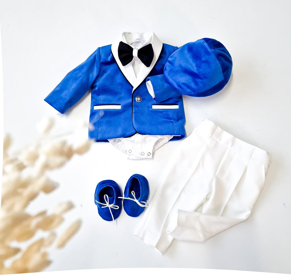 Costumaș botez pentru băieți Imperial Blue