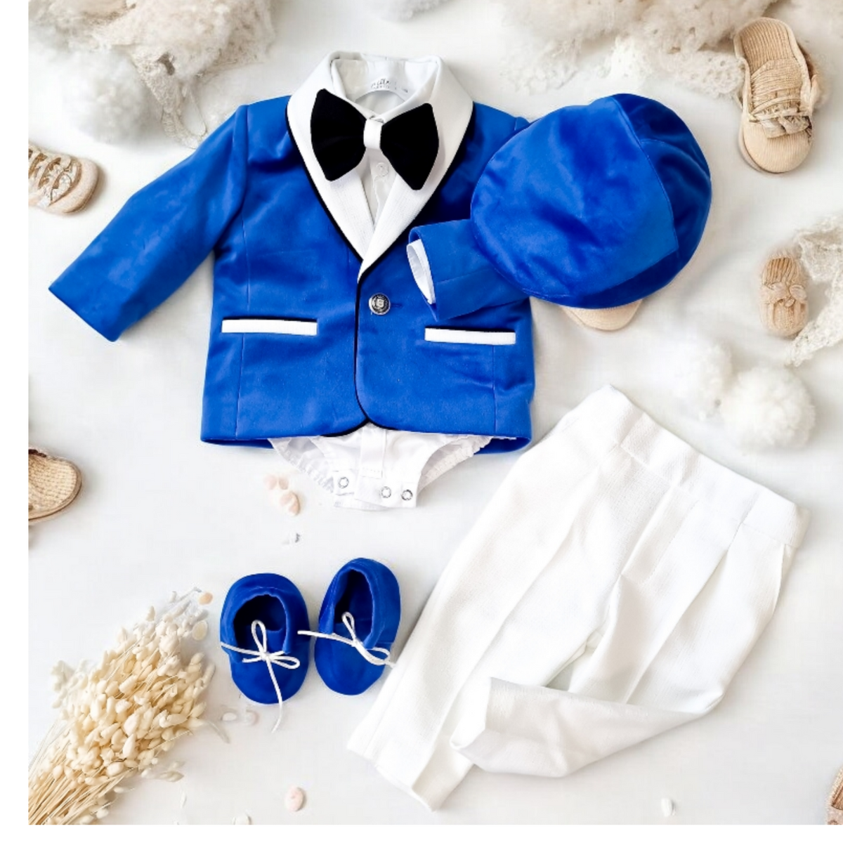 Costumaș botez pentru băieți Imperial Blue
