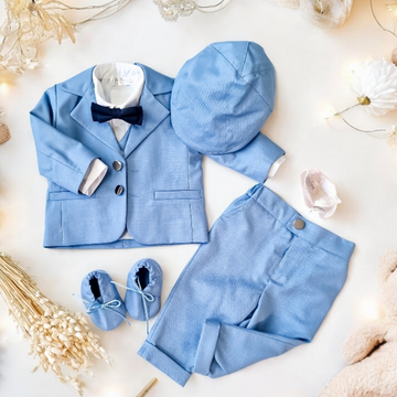 Costumaș botez pentru băieți Premier Baby Blue
