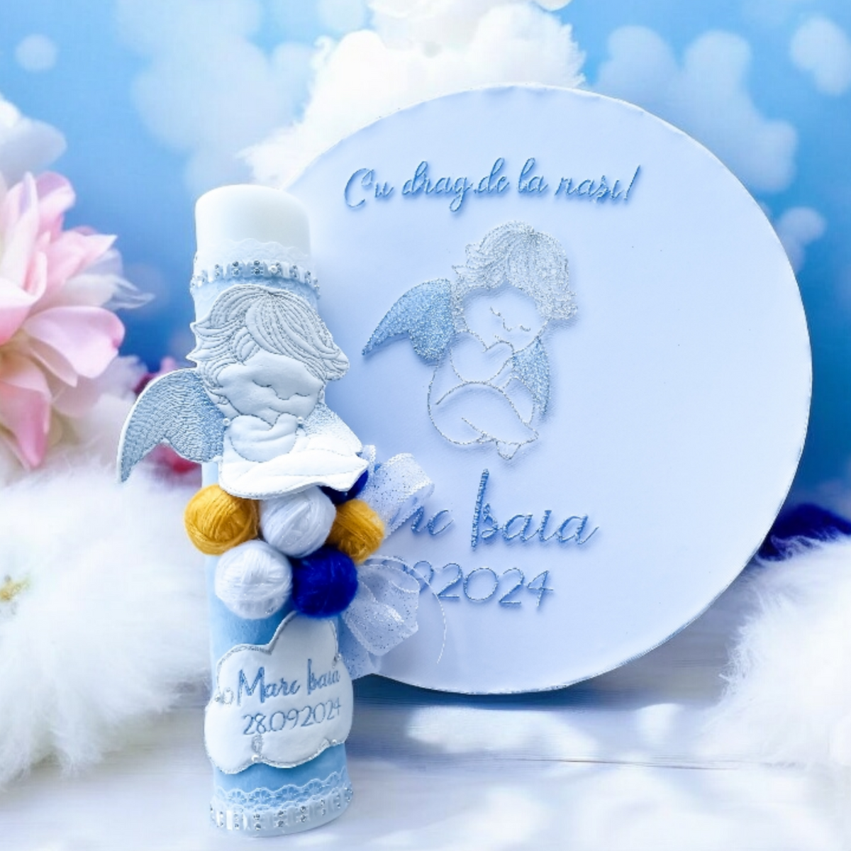 Lumanare Botez Blue Angel 2D