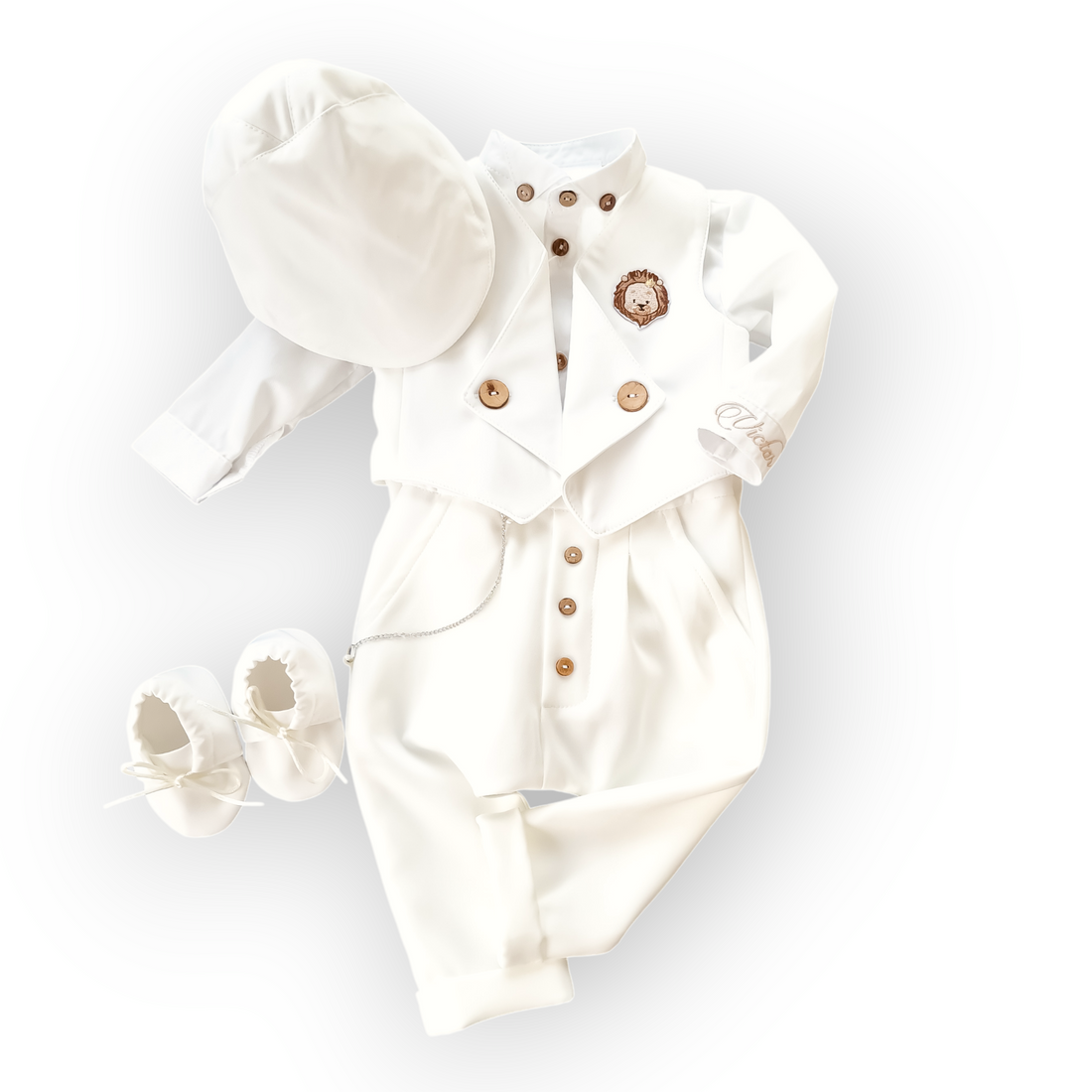 Costumaș botez pentru băieți Erik White Lion
