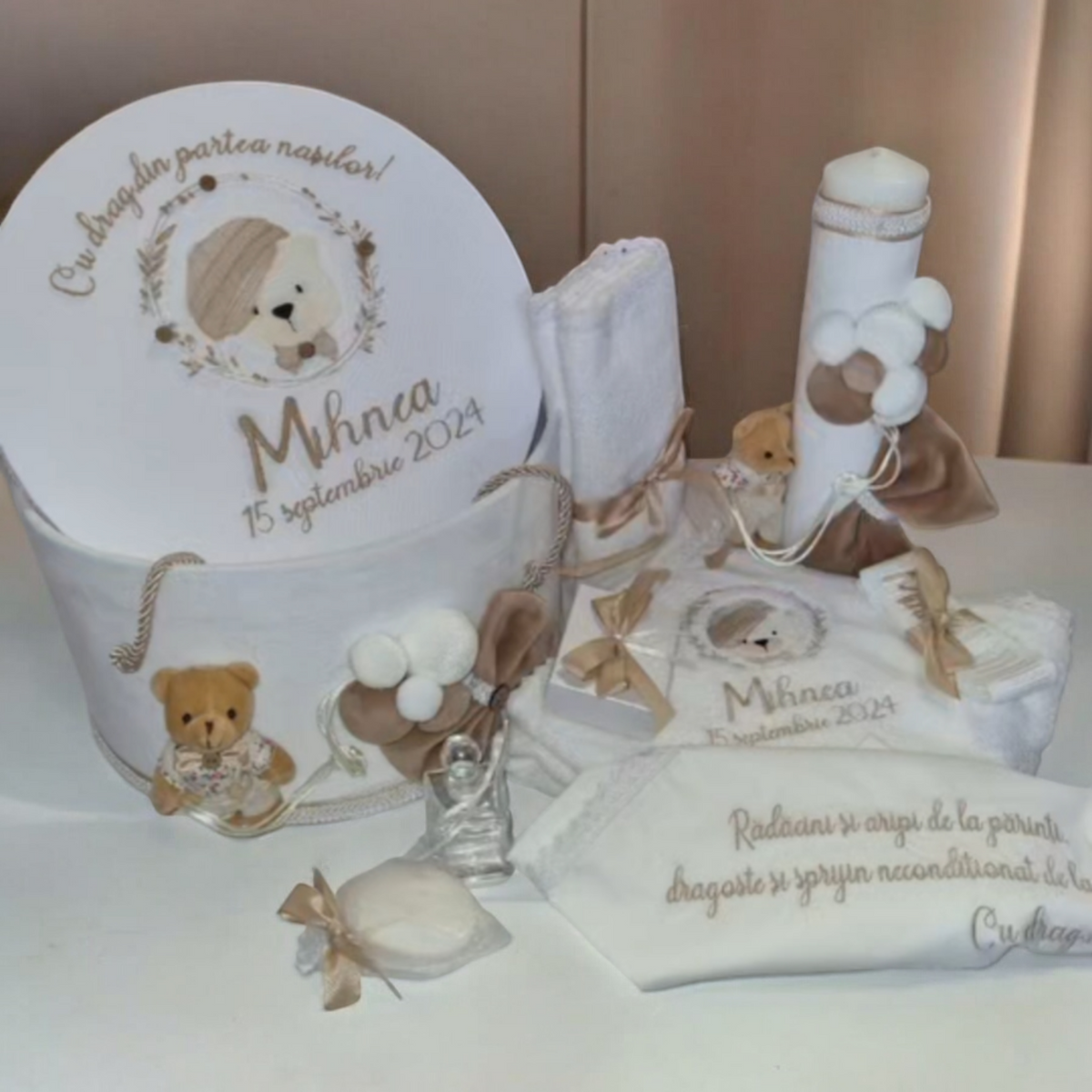 Lumanare Botez Teddy Bear with Balloons 3D
