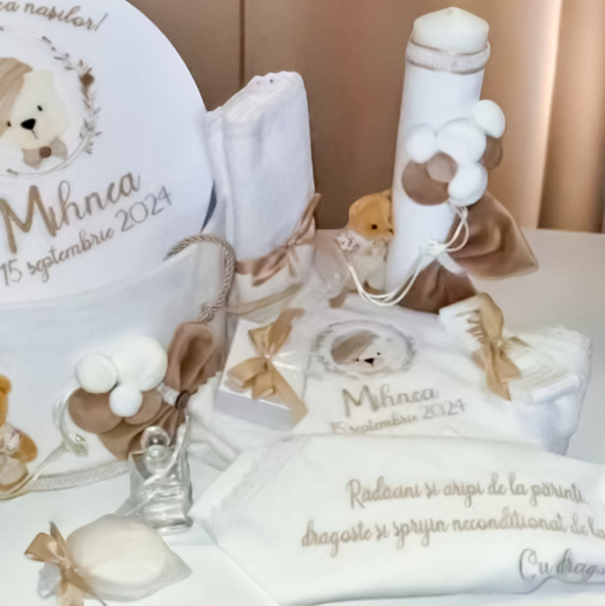 Lumanare Botez Teddy Bear with Balloons 3D