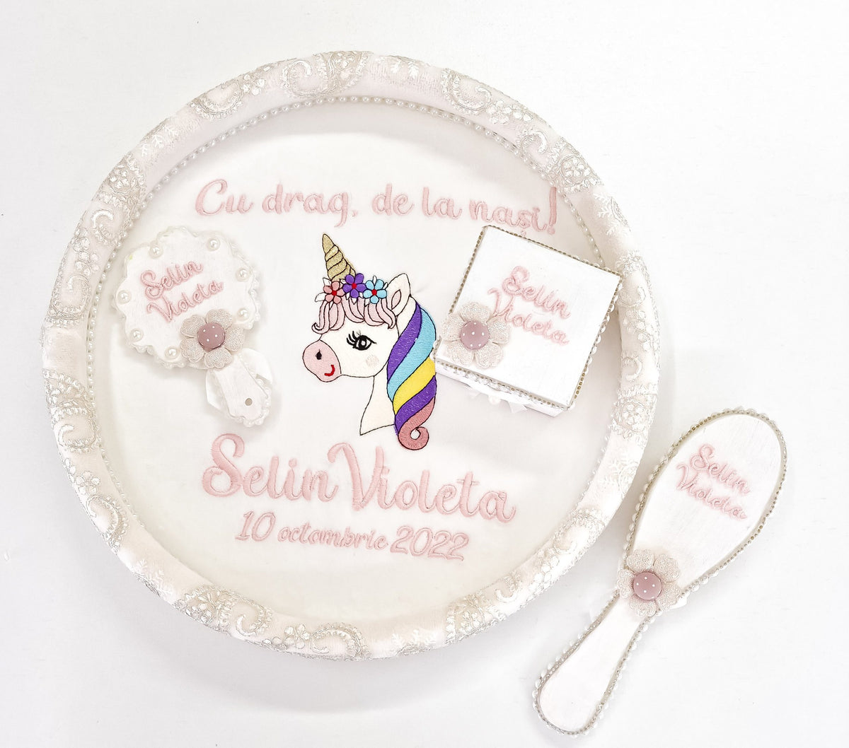 Set aniversar Fetițe Velvet -Tavita Moț -Unicorn
