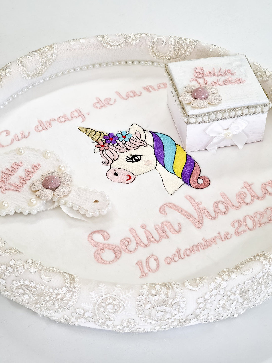 Set aniversar Fetițe Velvet -Tavita Moț -Unicorn