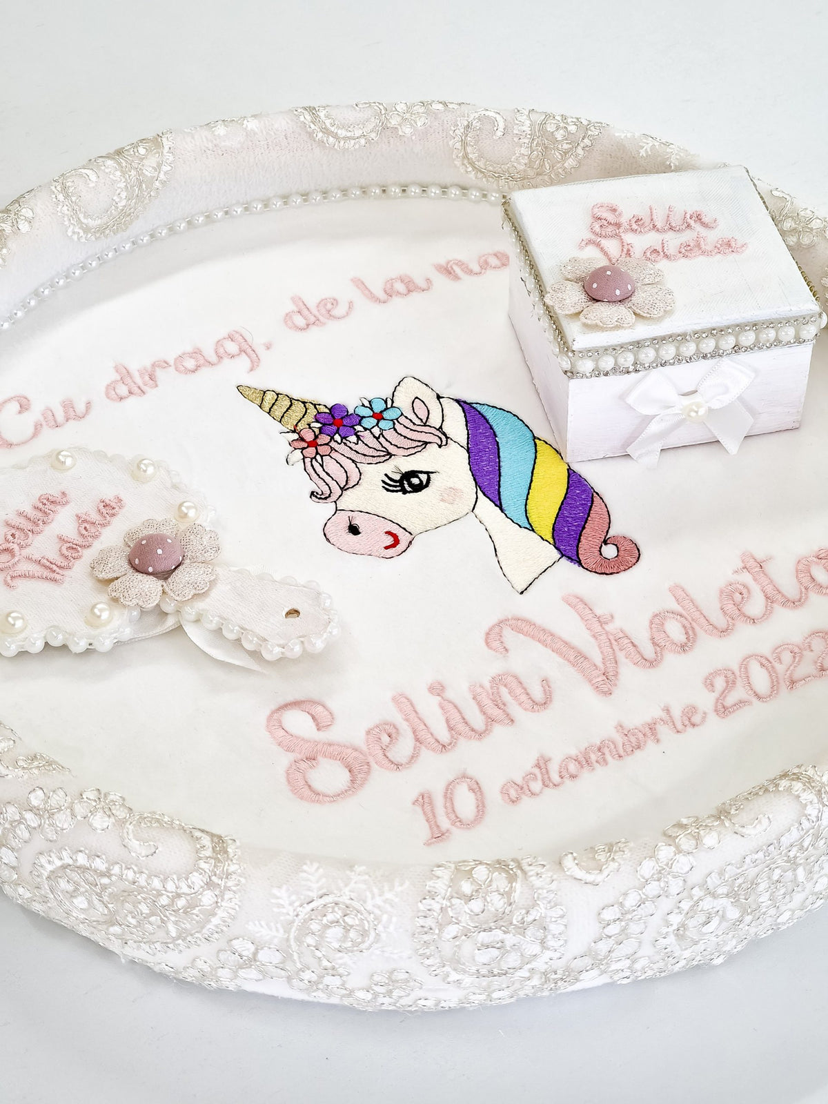 Set aniversar Fetițe Velvet -Tavita Moț -Unicorn