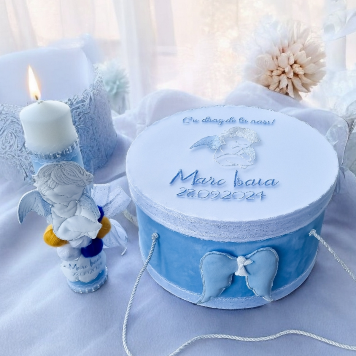 Lumanare Botez Blue Angel 2D