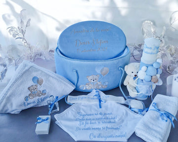 Trusou Botez Bear Baby with Balloons All Blue