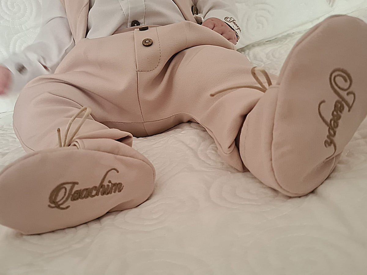 Costumaș botez pentru băieți Erik Beige