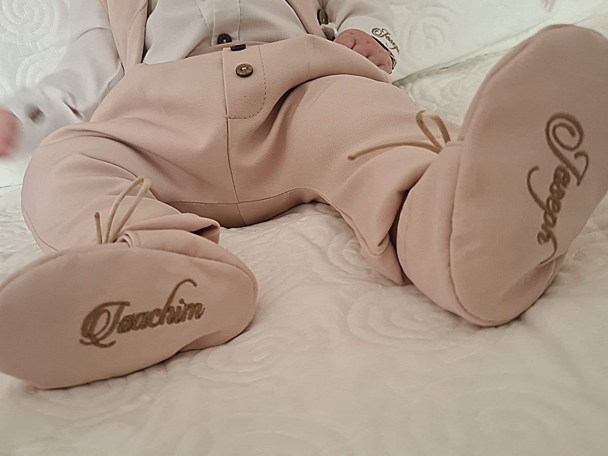 Costumaș botez pentru băieți Erik Beige