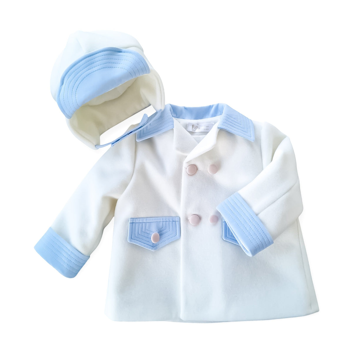 Paltonas botez pentru băieți Classical Blue