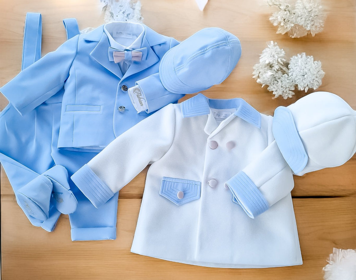 Paltonas botez pentru băieți Classical Blue