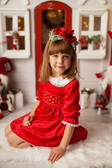Rochie Crăciun din Catifea Rosie  Iubire de Iarna