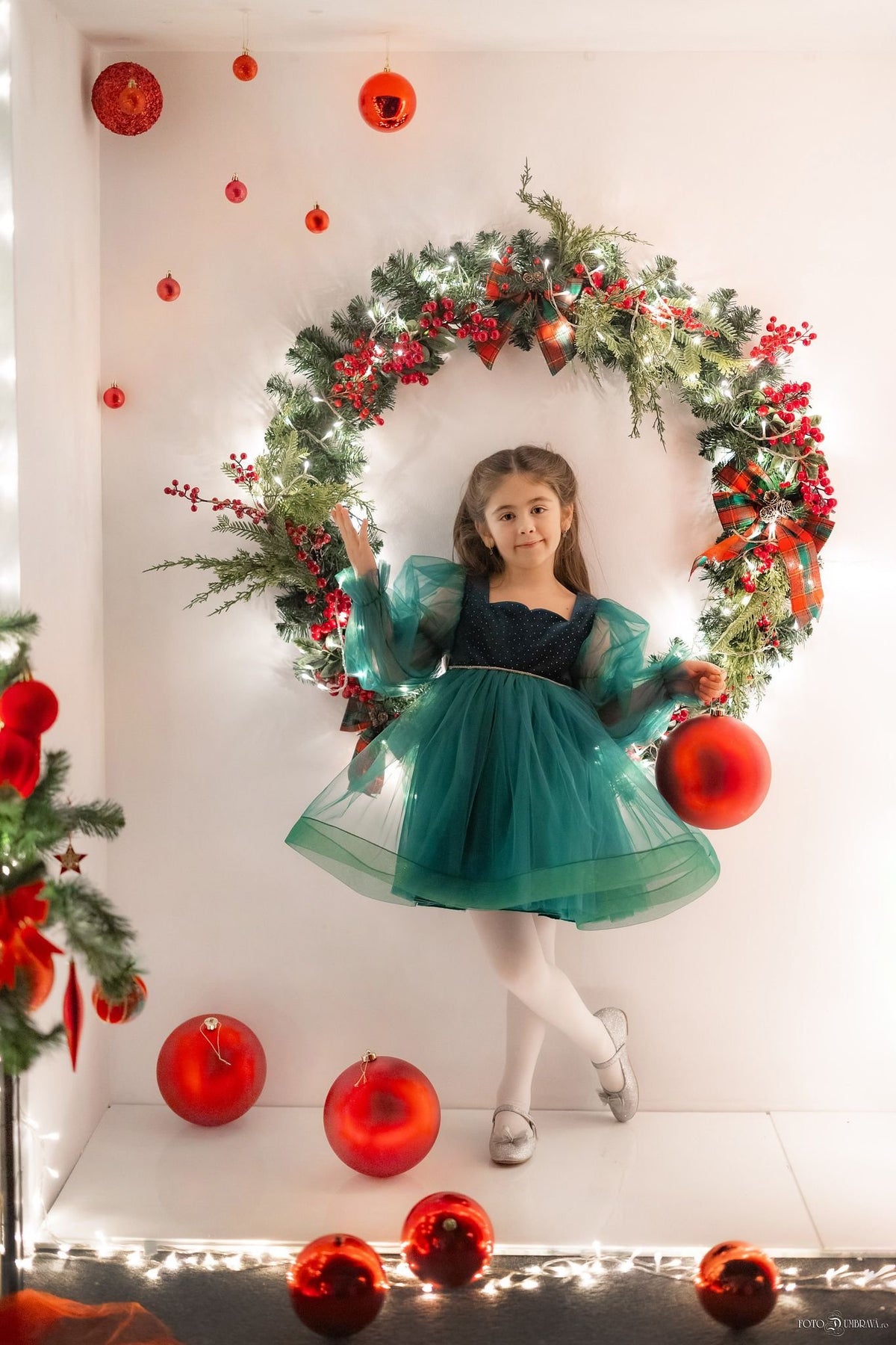 Rochie Verde Festivă de Crăciun pentru Fetițe – Sclipire de  Brad