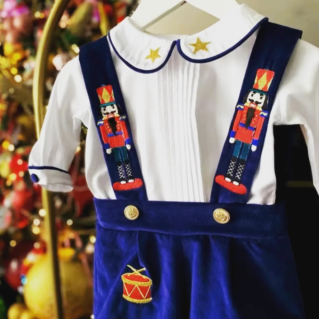 Costumaș festiv de Crăciun pentru băieți Nutcracker Red Velvet