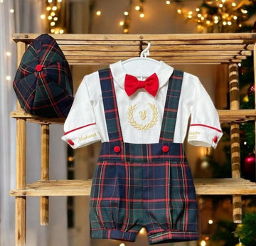 Costumaș festiv de Crăciun pentru băieți Nandy Check-personalizat la alegere