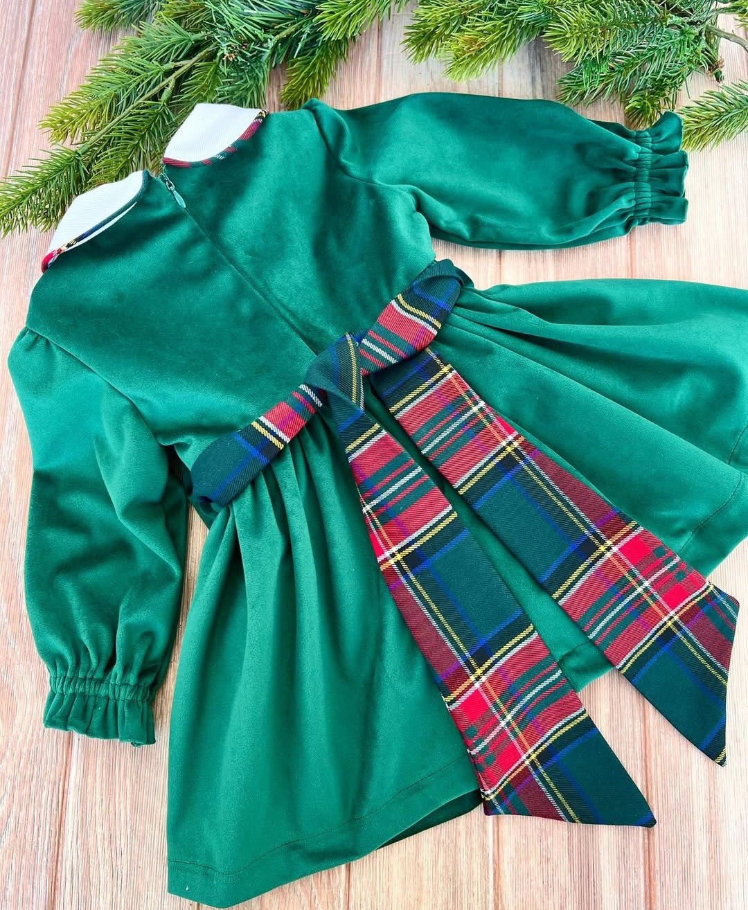 Rochie Crăciun din Catifea Verde