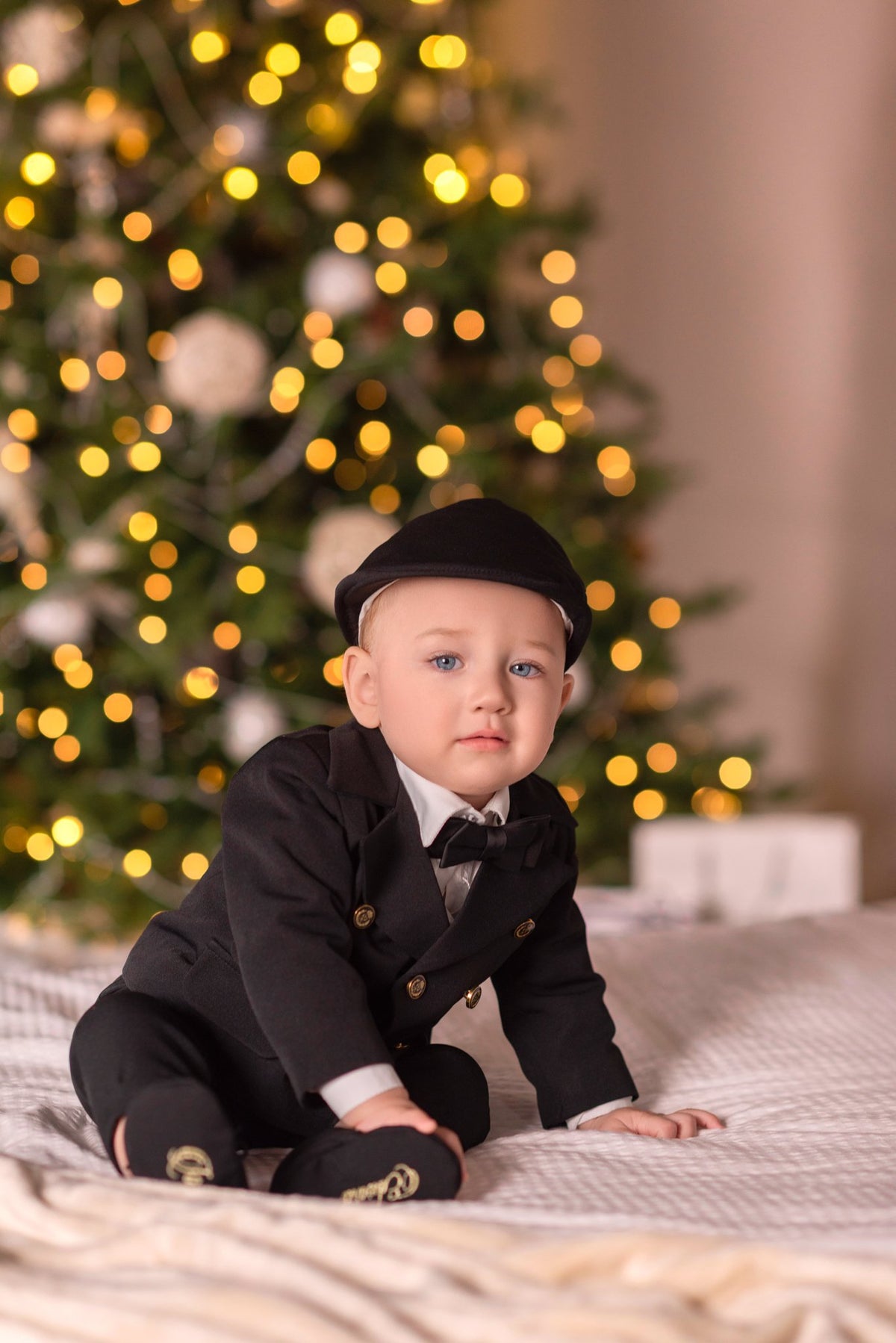 Costumaș botez pentru băieți Mateo Royal Black