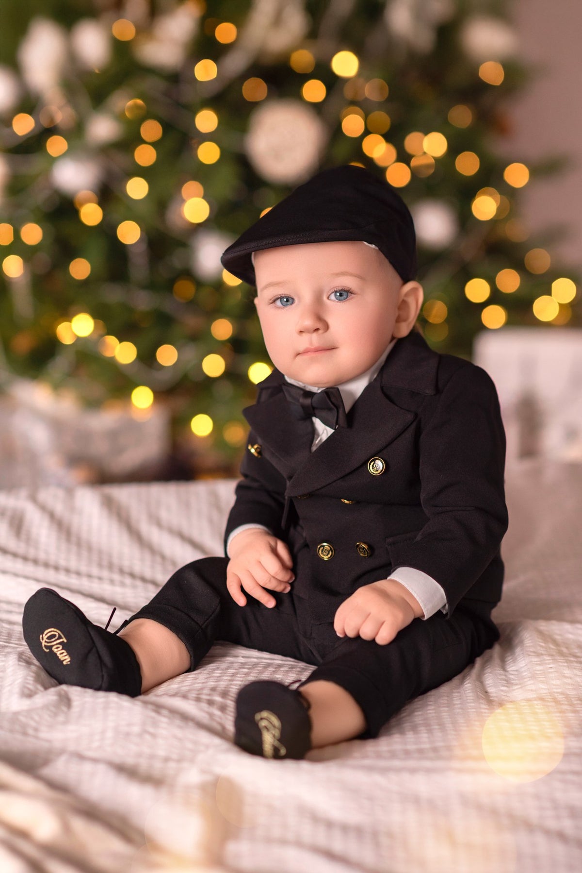 Costumaș botez pentru băieți Mateo Royal Black