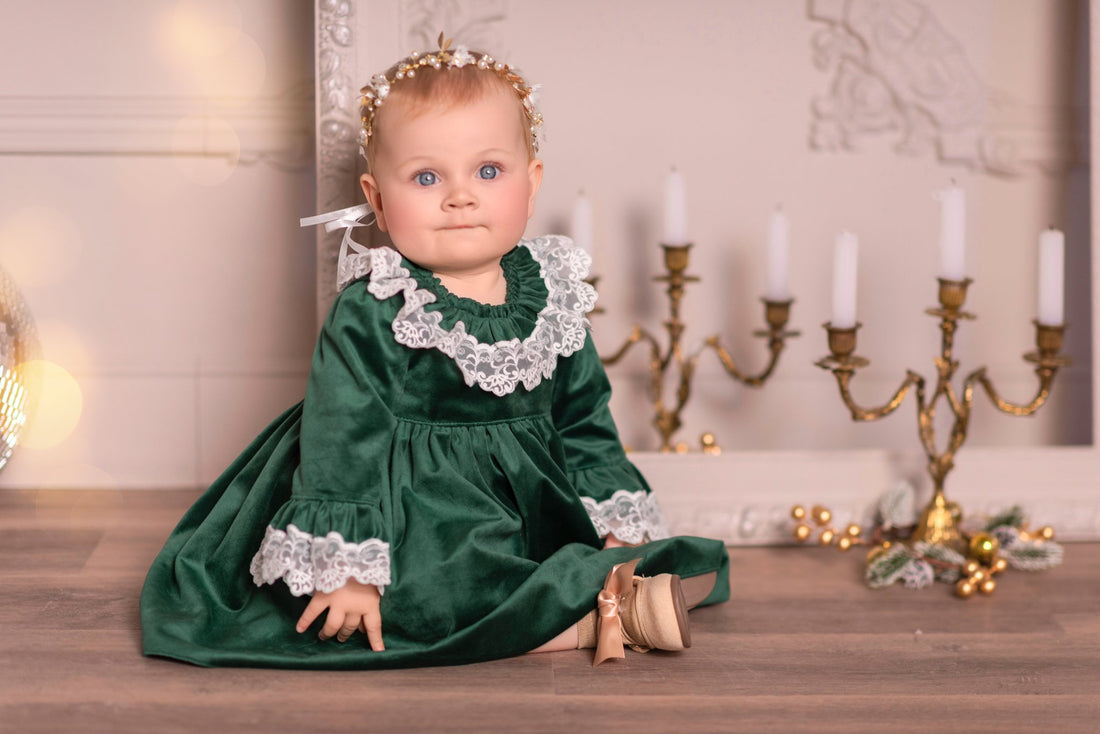 Rochie Verde Festivă de Crăciun pentru Fetițe –Spirit Magic