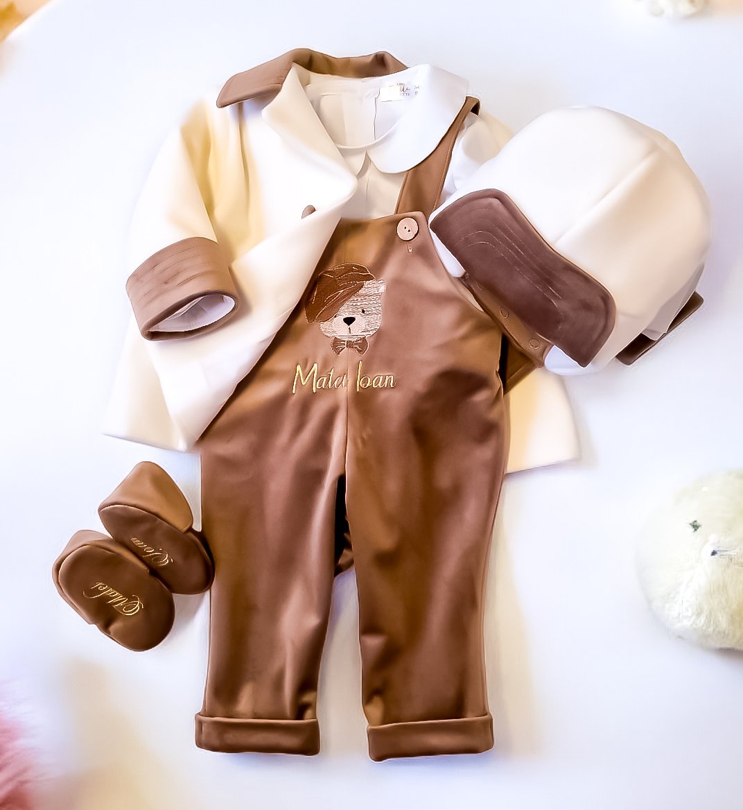Costumaș botez pentru băieți Mirco Velvet Bear