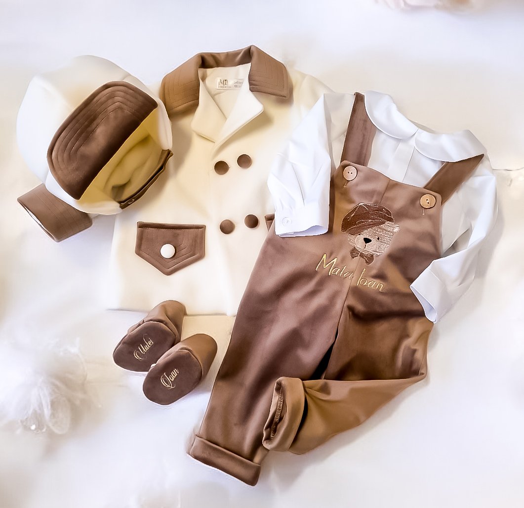 Paltonas botez pentru băieți Classical Beige
