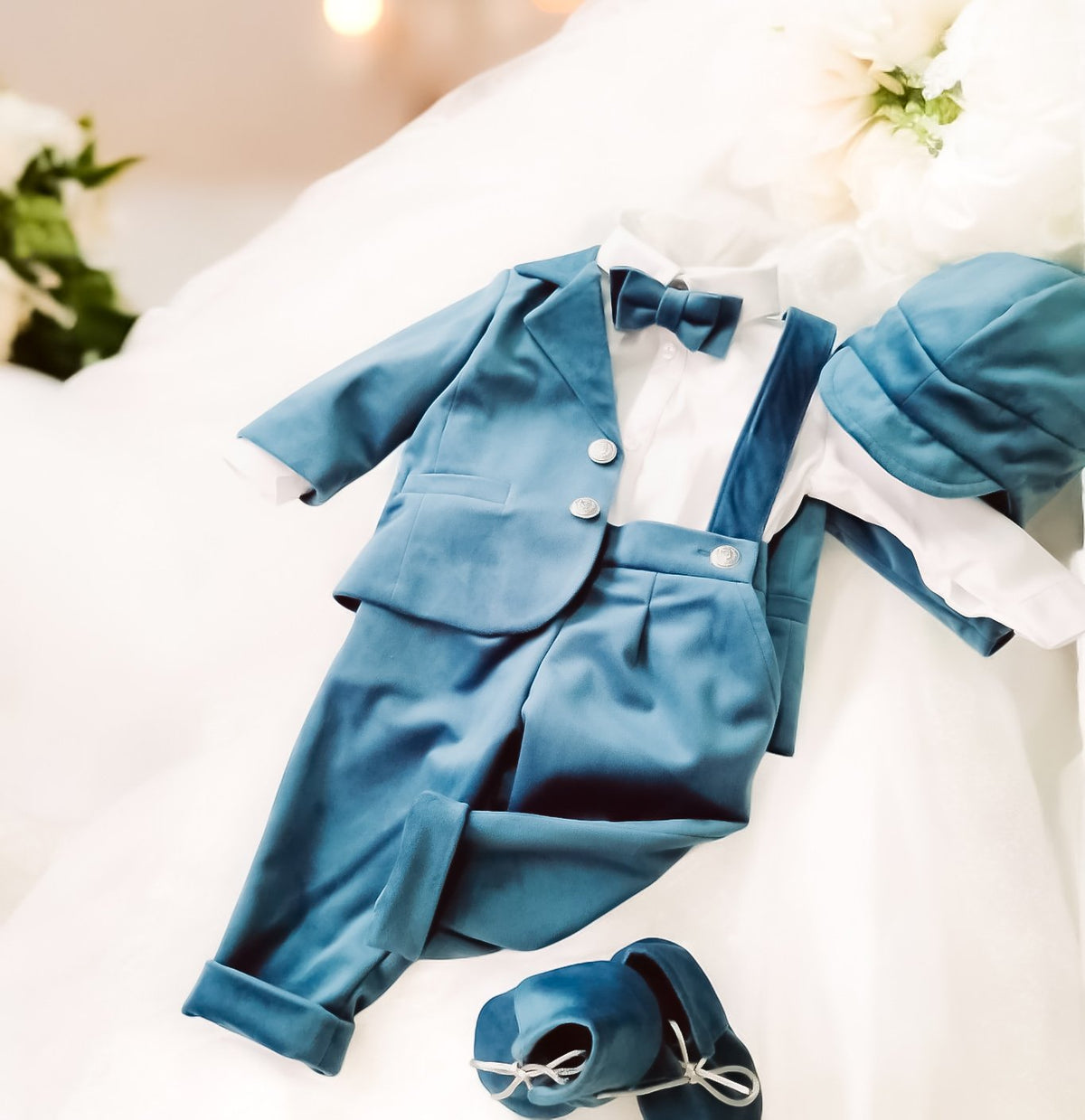 Costumaș botez pentru băieți Sabin Velvet Capri