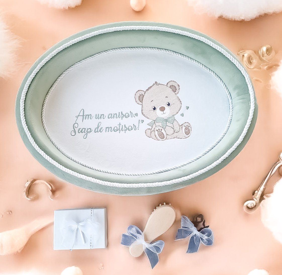 Set aniversar Teddy Bear Green Velvet