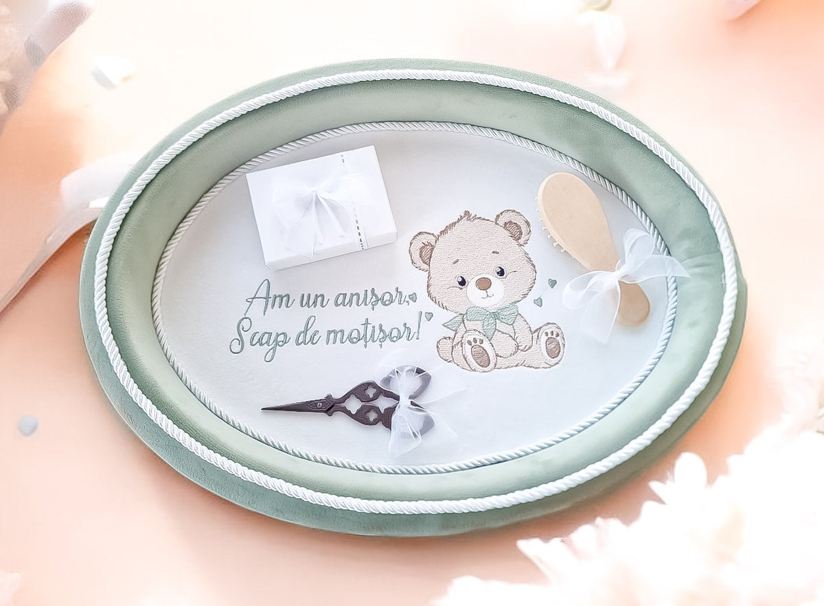 Set aniversar Teddy Bear Olive Velvet