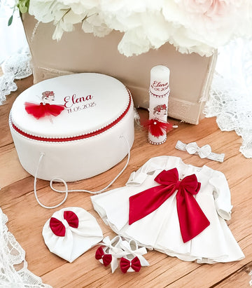 Set Complet Botez Fetiță Rochita +Trusou+Lumanare Tematica Balerină