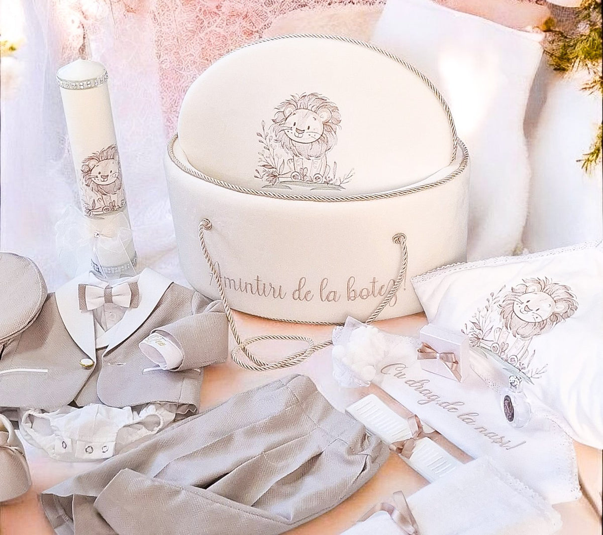 Trusou Botez Personalizat cu tematica Leu – Complet pentru biserică