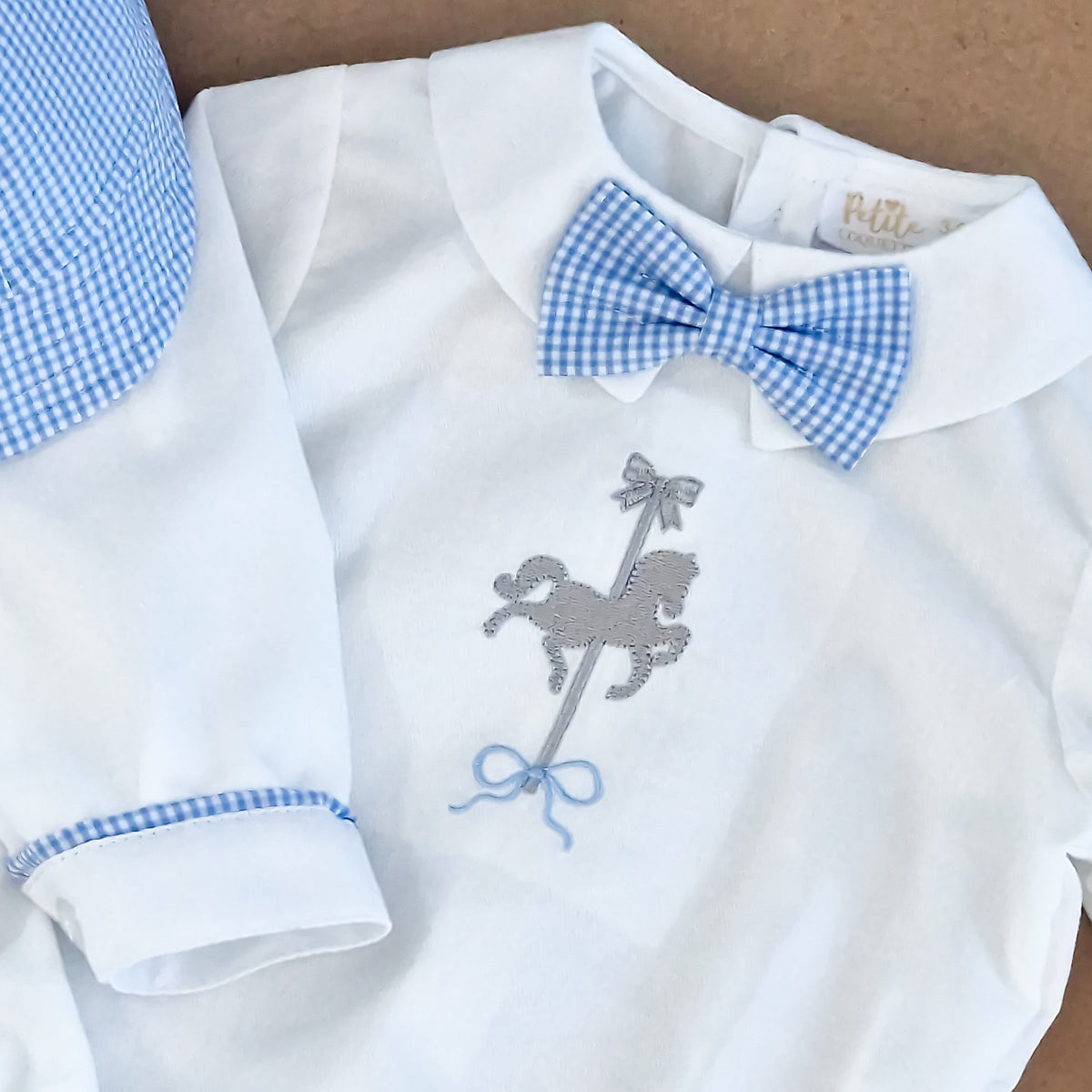 Costumaș botez pentru băieți Nandy Blue Cotton