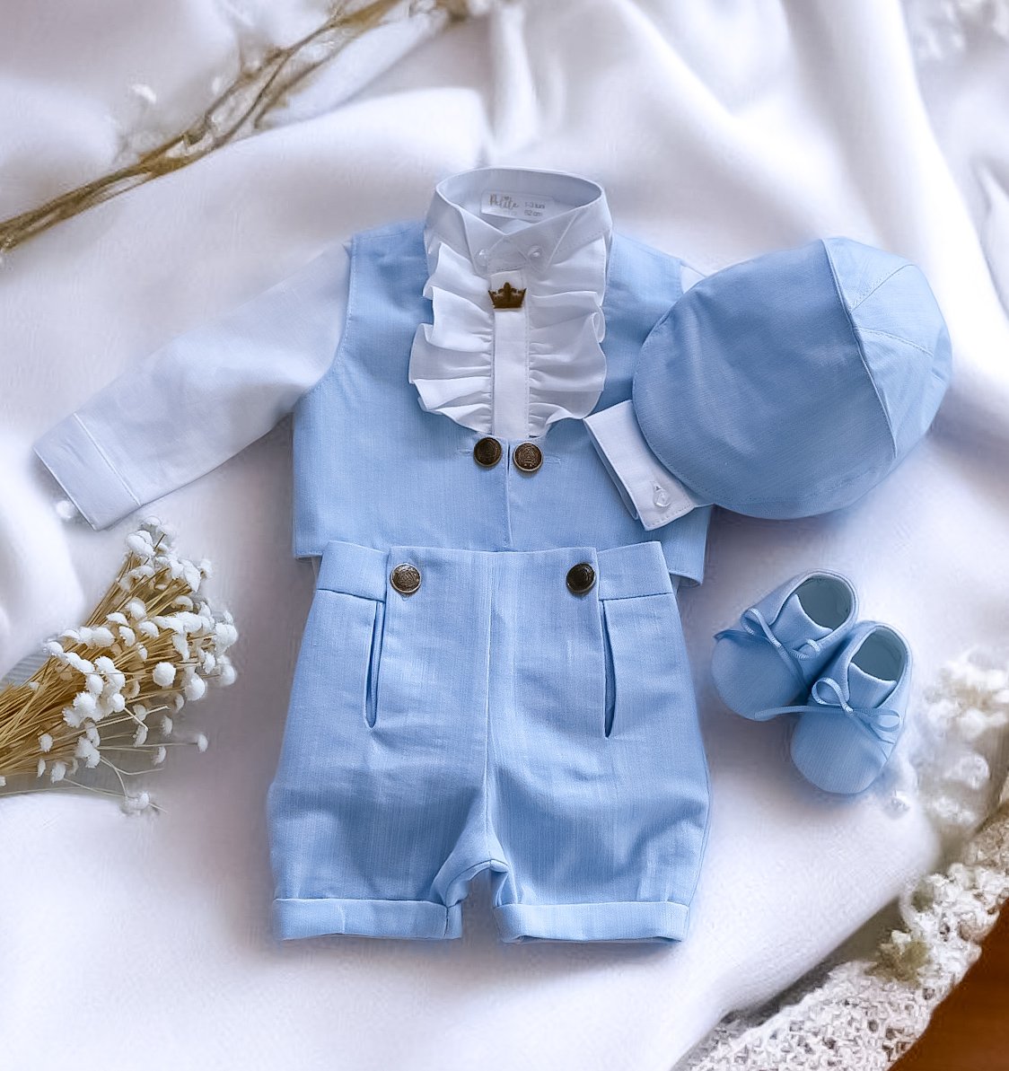 Costumaș botez pentru băieți Baby Blue  Amadeo