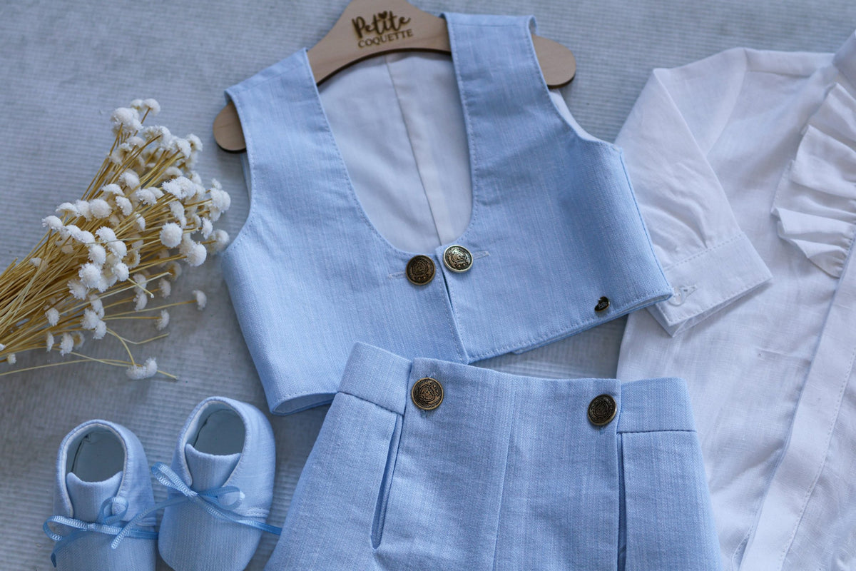 Costumaș botez pentru băieți Baby Blue  Amadeo