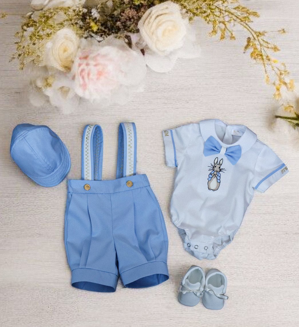 Costumaș tematic botez pentru băieți Nandy Baby Blue