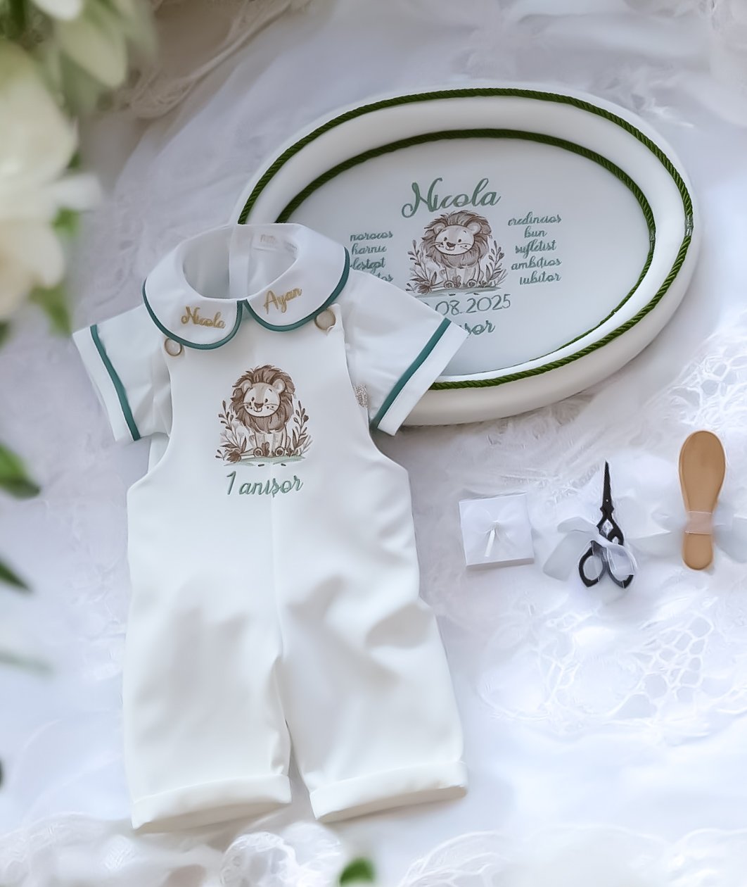 Salopetă Personalizată 1 An - Costumaș Aniversar pentru Băieți, Design Unic Personalizată