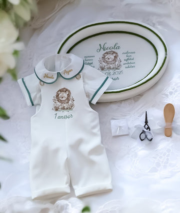 Salopetă Personalizată 1 An - Costumaș Aniversar pentru Băieți, Design Unic Personalizată