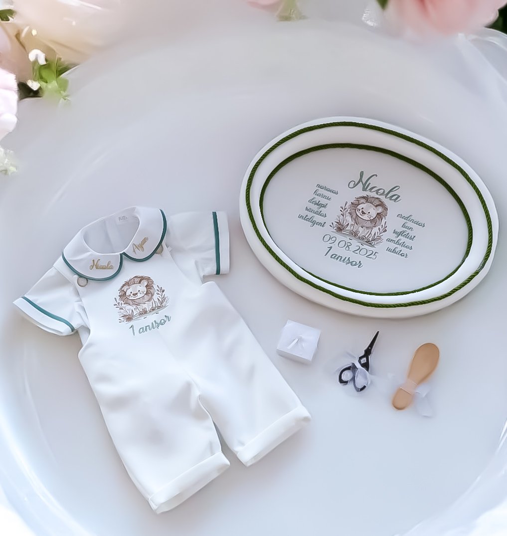 Salopetă Personalizată 1 An - Costumaș Aniversar pentru Băieți, Design Unic Personalizată