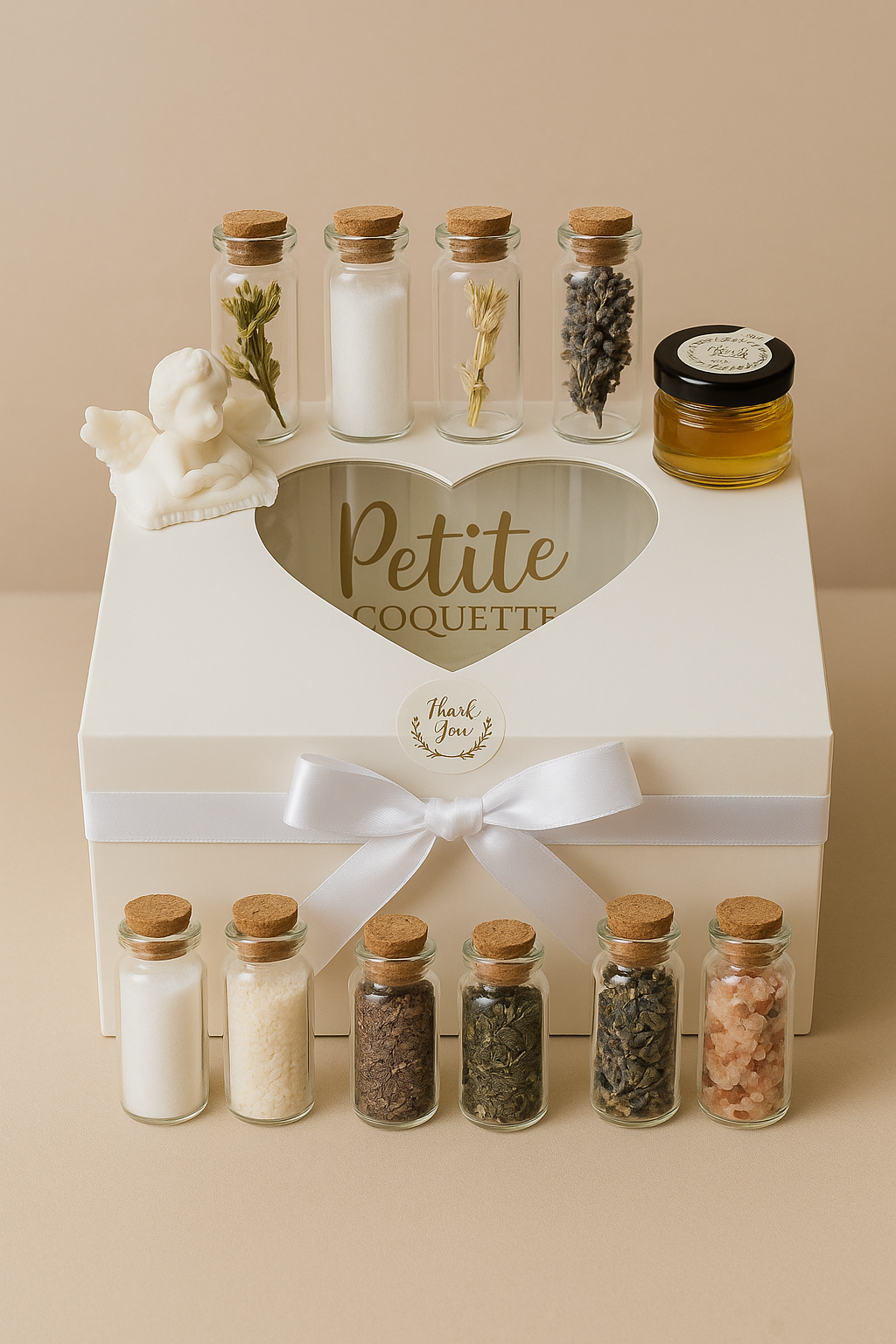 Set mirodenii pentru prima băiță cu nașii in cutie ivoire
