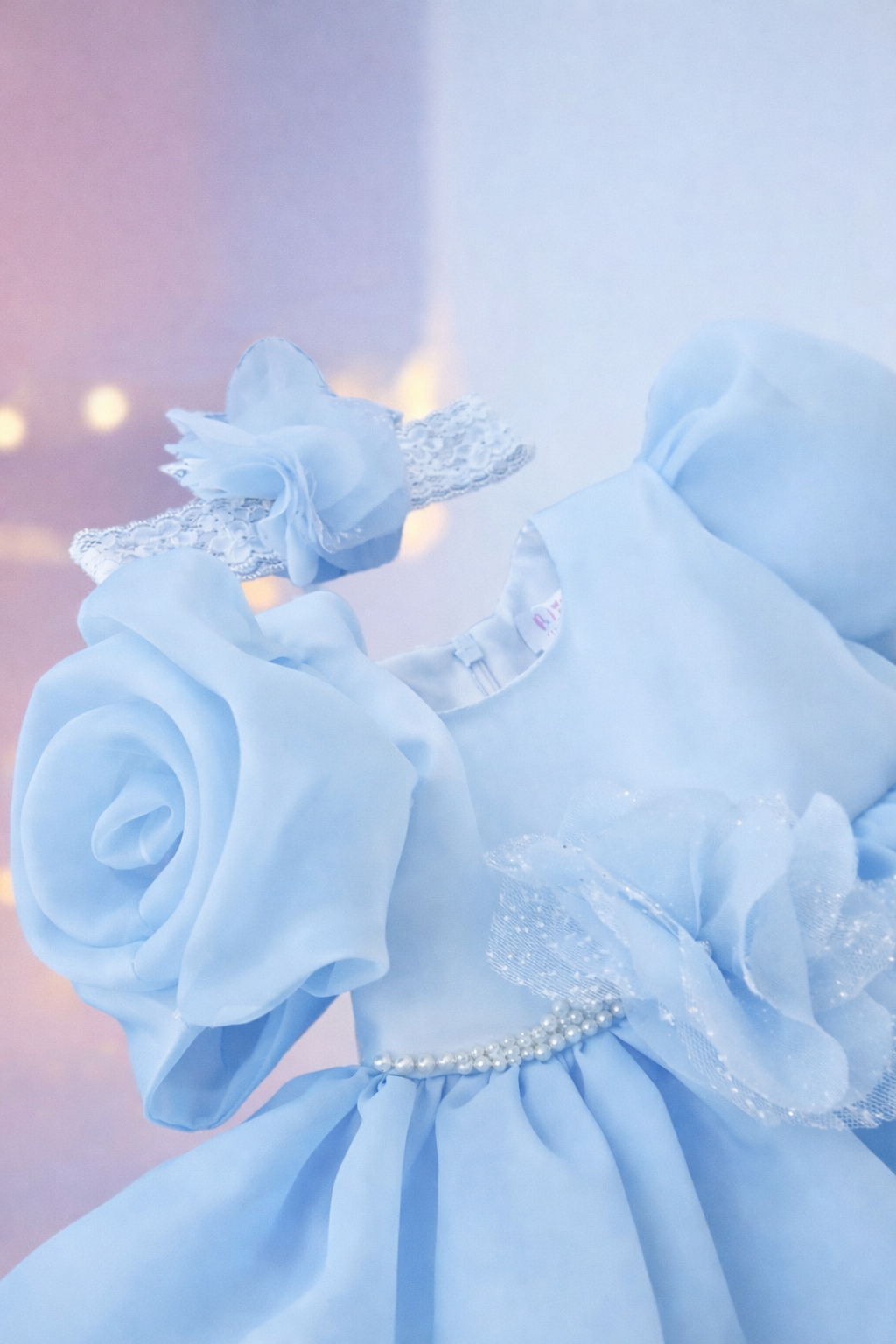 Rochiță din organza Bleo de botez Ariel