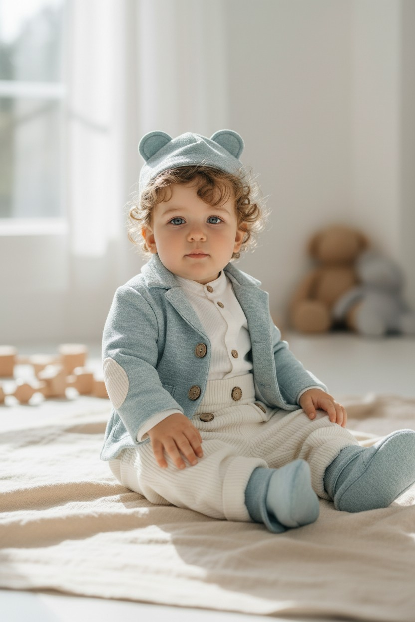 Costumaș botez băieți Casian – eleganță și confort | Petite Coquette