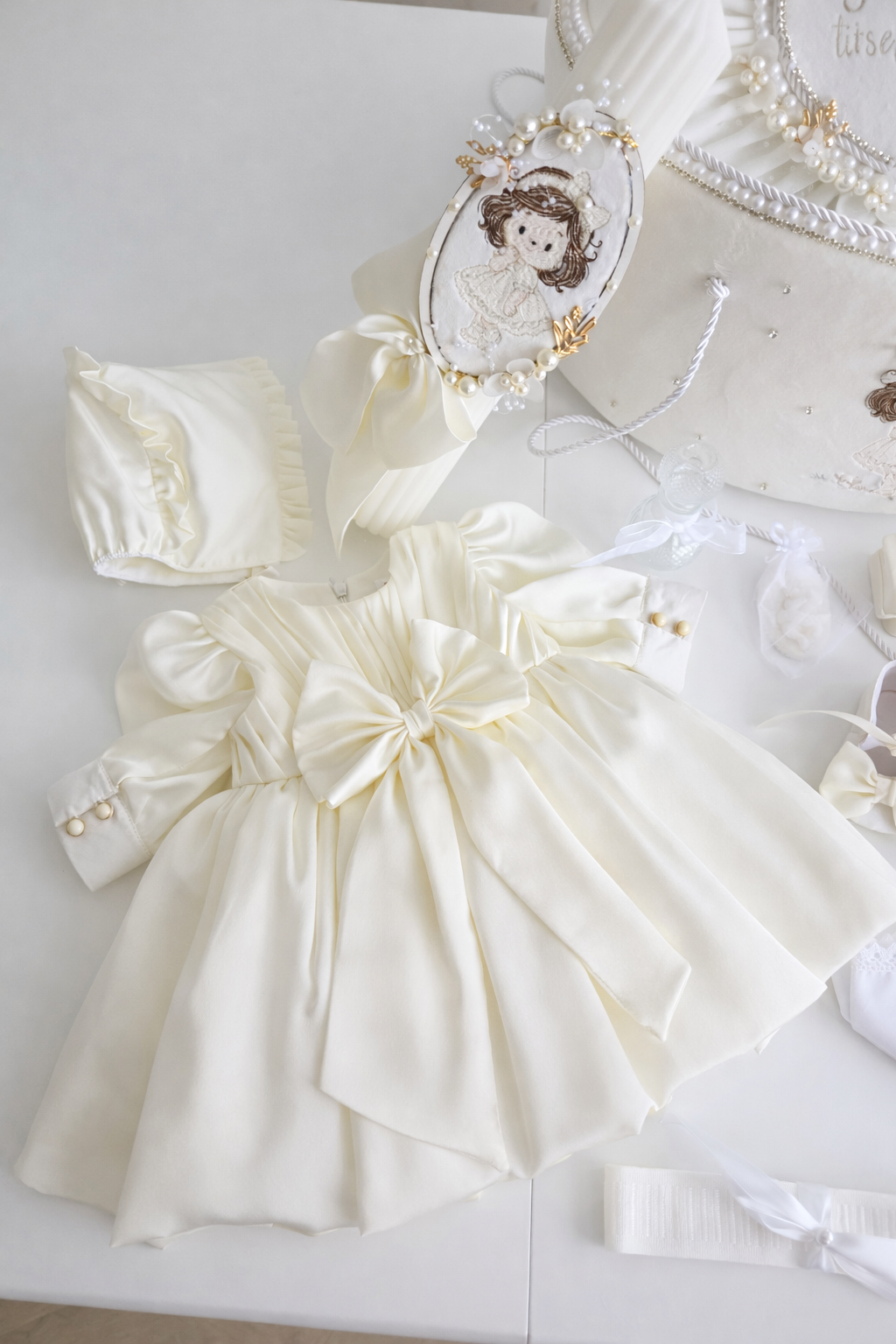 Rochiță de botez Elina Ivory