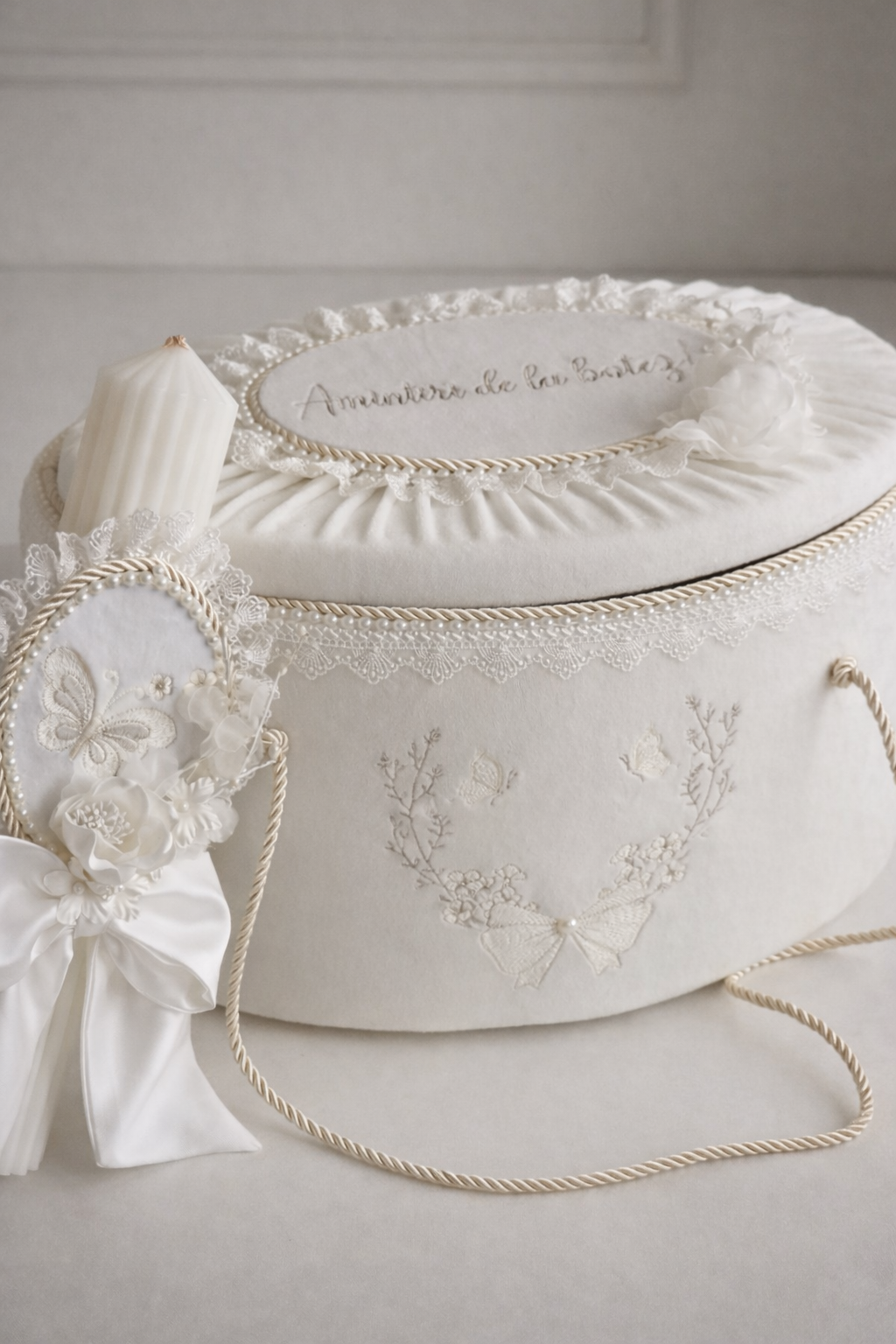 Lumânare Botez Fetiță Madeline Ivory Personalizată