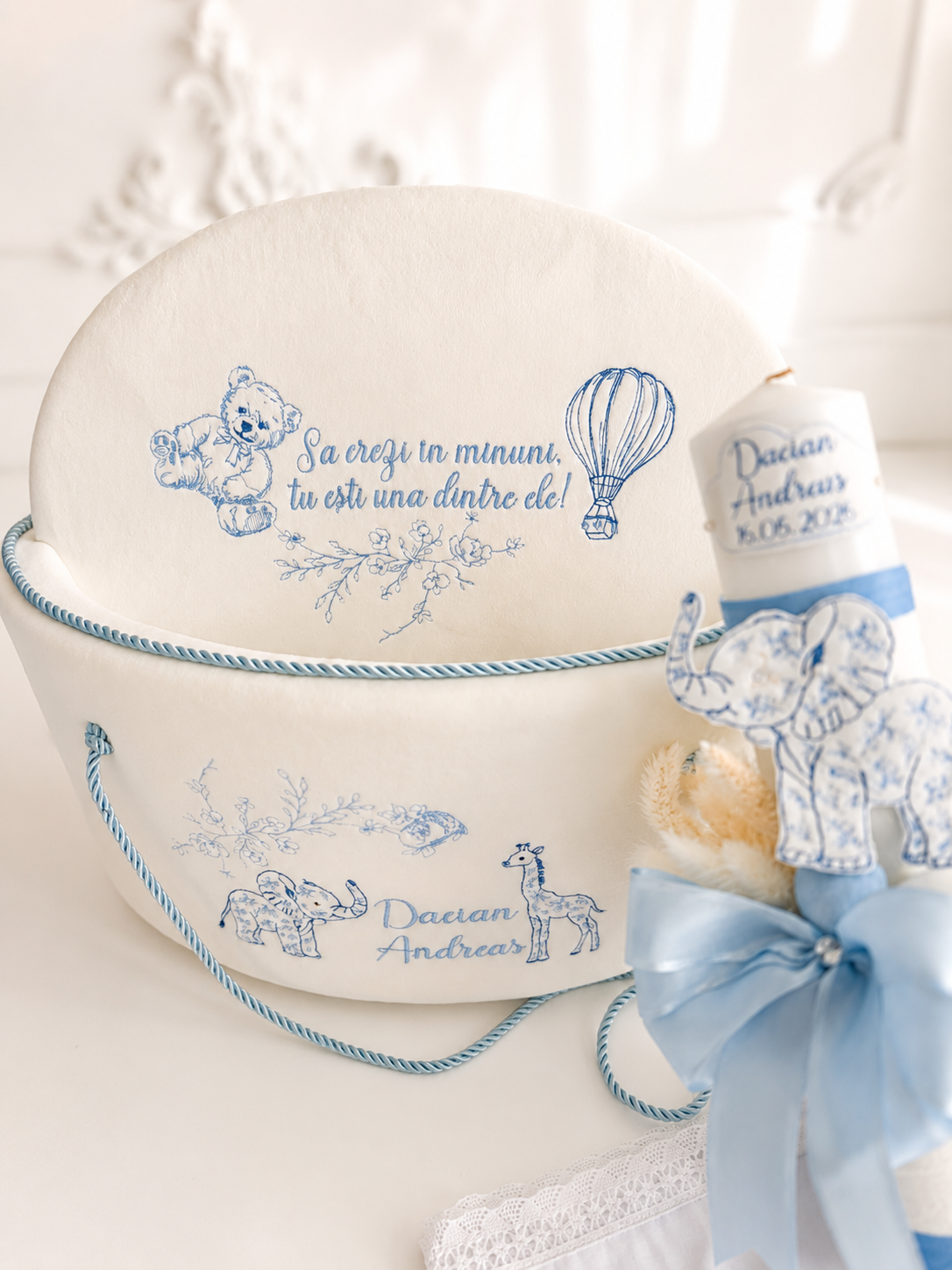 Trusou botez Baby Dior bleo personalizat pentru băiețel