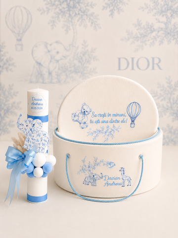 Trusou botez Baby Dior bleo personalizat pentru băiețel