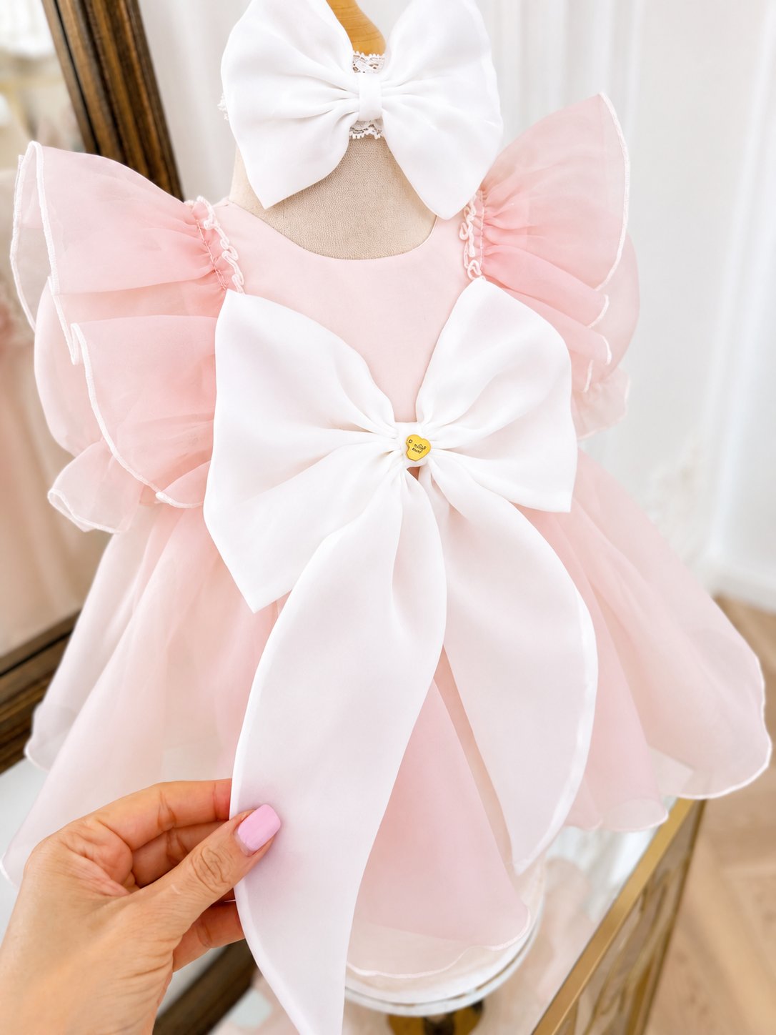 Rochiță din organza de botez Nuvolla