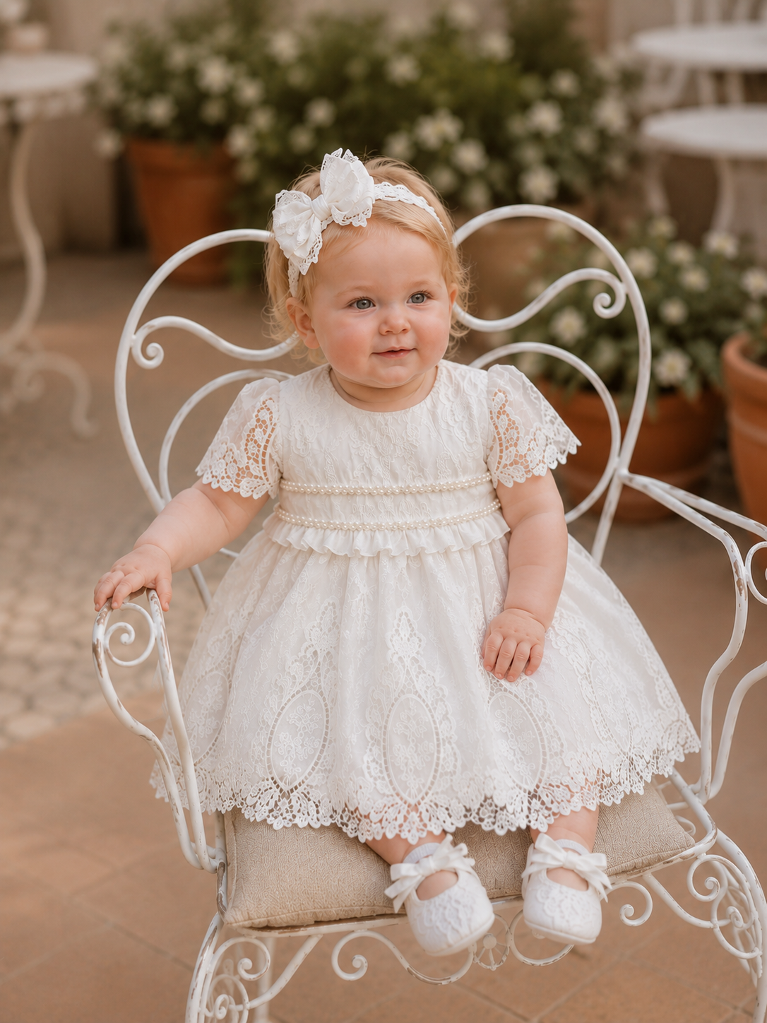 Rochiță de botez Aylin – Cotton Collection by Petite Coquette
